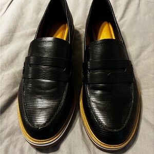Kelly & Katie Black Loafers with Gold Accent